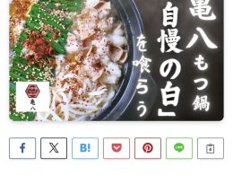 ランキングコングドットコム様の『【お取り寄せ】京もつ鍋 亀八「自慢の白」実食レビュー！〆までの作り方徹底解説』で紹介されました！